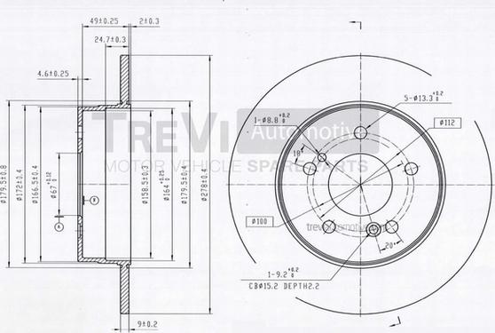 Trevi Automotive BD1019 - Disque de frein cwaw.fr