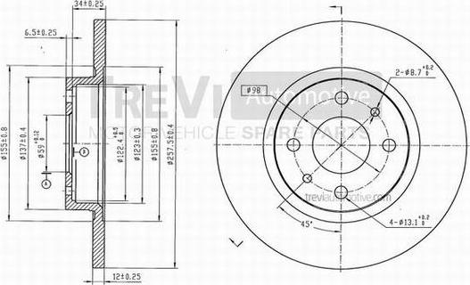 Trevi Automotive BD1016 - Disque de frein cwaw.fr