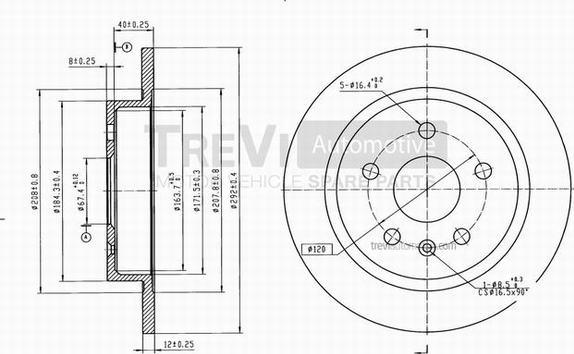 Trevi Automotive BD1086 - Disque de frein cwaw.fr