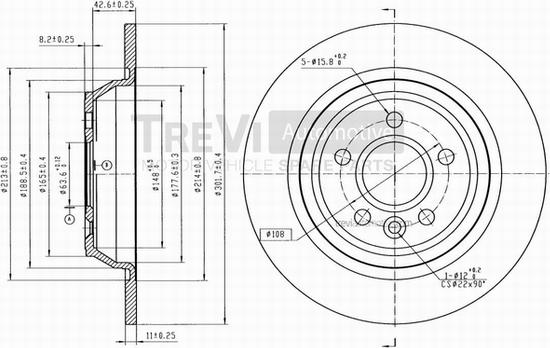 Trevi Automotive BD1080 - Disque de frein cwaw.fr