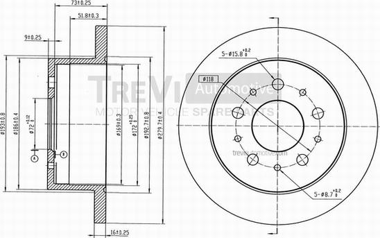 Trevi Automotive BD1039 - Disque de frein cwaw.fr