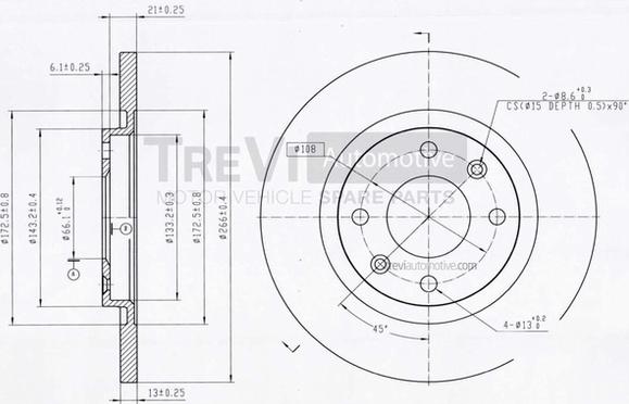 Trevi Automotive BD1031 - Disque de frein cwaw.fr