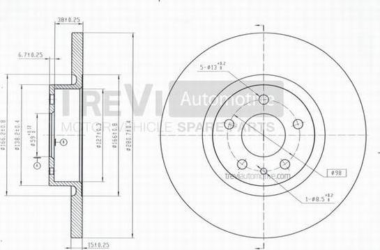 Trevi Automotive BD1032 - Disque de frein cwaw.fr