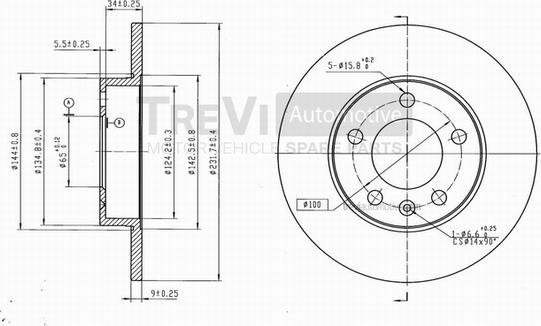 Trevi Automotive BD1029 - Disque de frein cwaw.fr