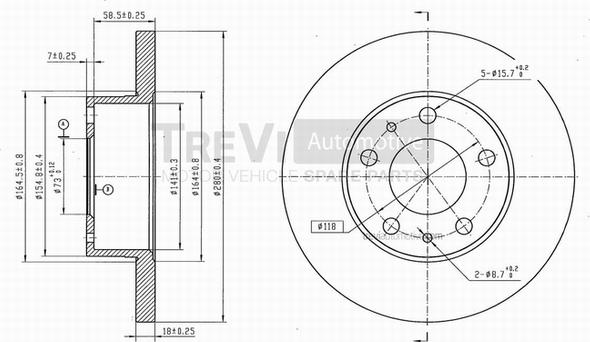 Trevi Automotive BD1023 - Disque de frein cwaw.fr