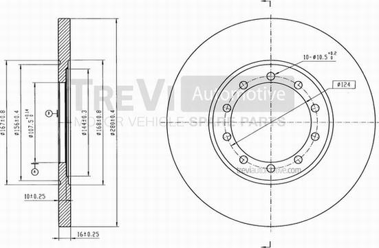 Trevi Automotive BD1078 - Disque de frein cwaw.fr