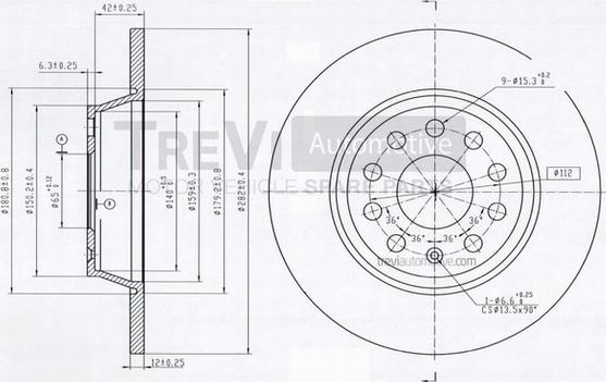 Trevi Automotive BD1073 - Disque de frein cwaw.fr