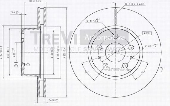 Trevi Automotive BD1196 - Disque de frein cwaw.fr