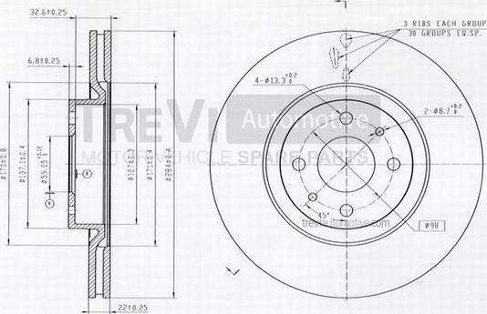 Trevi Automotive BD1198 - Disque de frein cwaw.fr