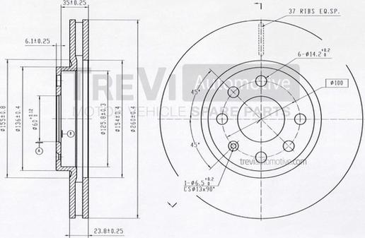 Trevi Automotive BD1141 - Disque de frein cwaw.fr