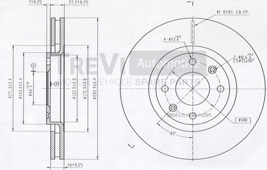 Trevi Automotive BD1151 - Disque de frein cwaw.fr