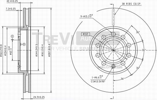 Trevi Automotive BD1168 - Disque de frein cwaw.fr