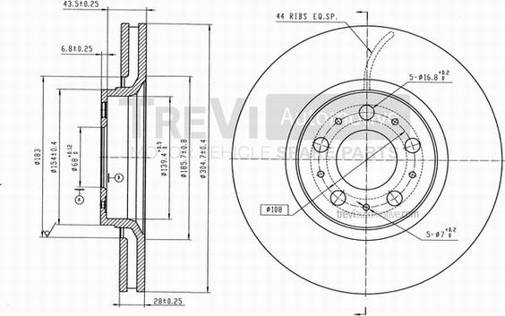 Trevi Automotive BD1167 - Disque de frein cwaw.fr