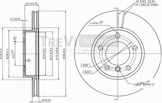 Trevi Automotive BD1100 - Disque de frein cwaw.fr