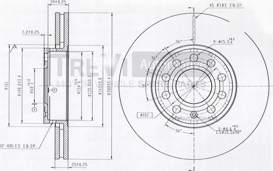 Trevi Automotive BD1102 - Disque de frein cwaw.fr