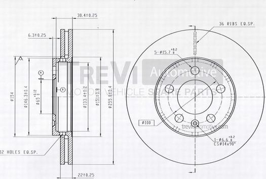 Trevi Automotive BD1116 - Disque de frein cwaw.fr