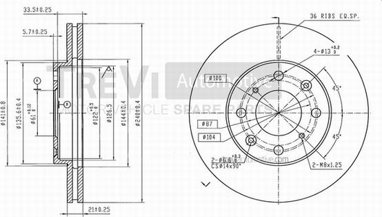 Trevi Automotive BD1189 - Disque de frein cwaw.fr