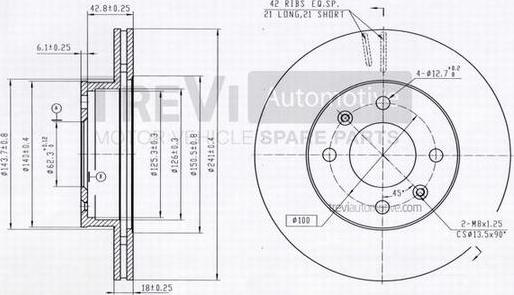 Trevi Automotive BD1186 - Disque de frein cwaw.fr