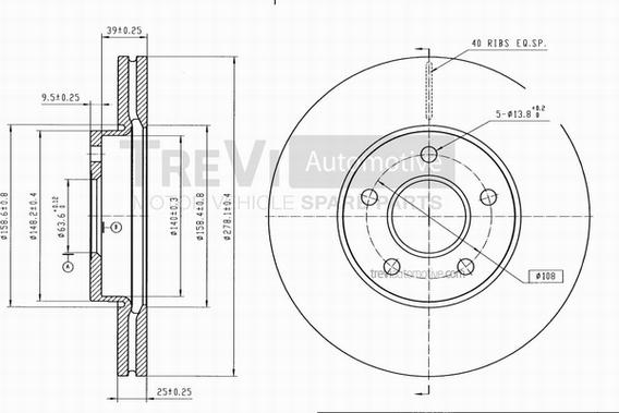 Trevi Automotive BD1183 - Disque de frein cwaw.fr