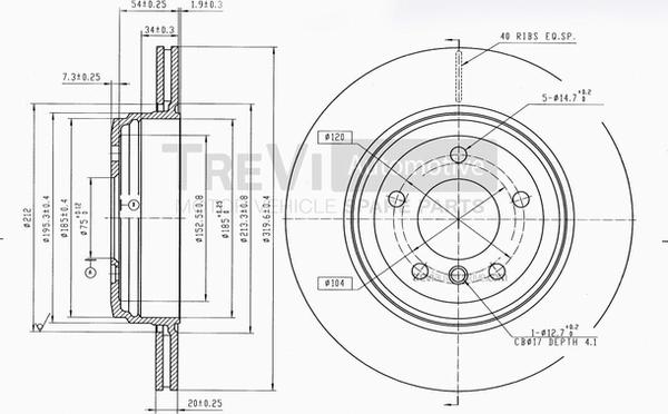 Trevi Automotive BD1182 - Disque de frein cwaw.fr