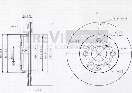 Trevi Automotive BD1130 - Disque de frein cwaw.fr