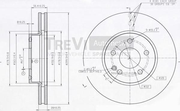 Trevi Automotive BD1138 - Disque de frein cwaw.fr