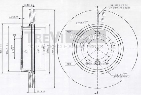 Trevi Automotive BD1124 - Disque de frein cwaw.fr