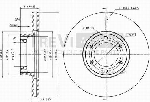 Trevi Automotive BD1126 - Disque de frein cwaw.fr