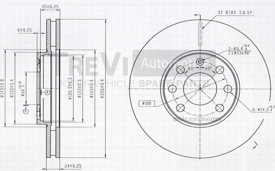 Trevi Automotive BD1122 - Disque de frein cwaw.fr