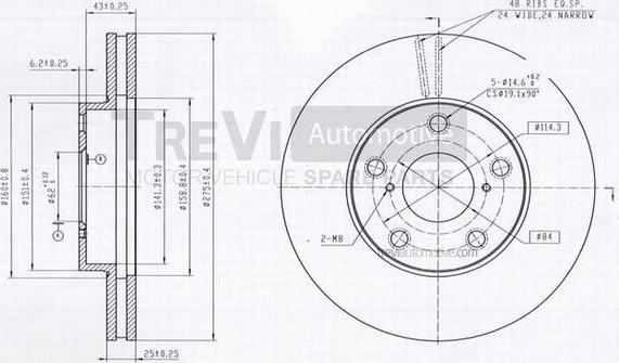 Trevi Automotive BD1174 - Disque de frein cwaw.fr