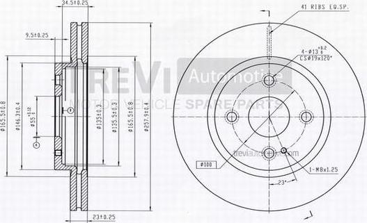 Trevi Automotive BD1245 - Disque de frein cwaw.fr