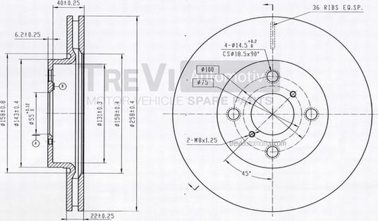 Trevi Automotive BD1243 - Disque de frein cwaw.fr