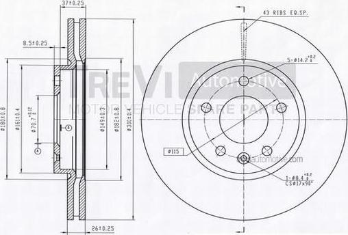 Trevi Automotive BD1255 - Disque de frein cwaw.fr