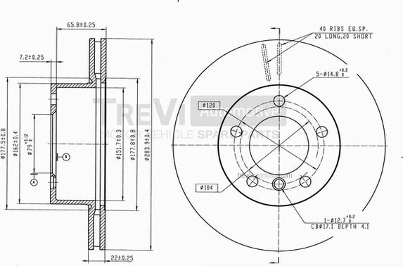 Trevi Automotive BD1200 - Disque de frein cwaw.fr