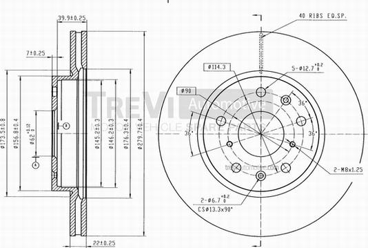 Trevi Automotive BD1219 - Disque de frein cwaw.fr