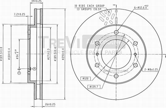 Trevi Automotive BD1214 - Disque de frein cwaw.fr