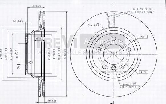 Trevi Automotive BD1217 - Disque de frein cwaw.fr