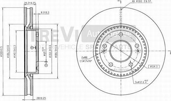 Trevi Automotive BD1230 - Disque de frein cwaw.fr