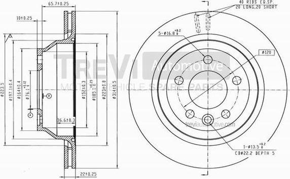 Trevi Automotive BD1234 - Disque de frein cwaw.fr