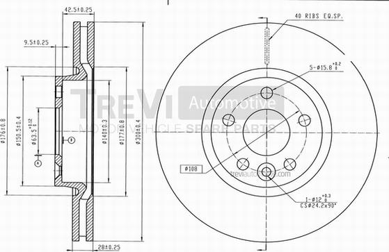 Trevi Automotive BD1224 - Disque de frein cwaw.fr