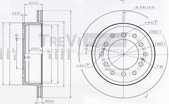 Trevi Automotive BD1220 - Disque de frein cwaw.fr