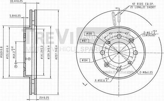 Trevi Automotive BD1221 - Disque de frein cwaw.fr