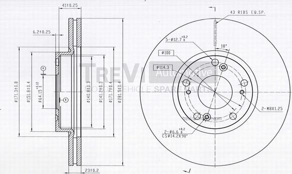 Trevi Automotive BD1227 - Disque de frein cwaw.fr