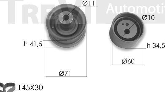 Trevi Automotive KD1443 - Kit de distribution cwaw.fr