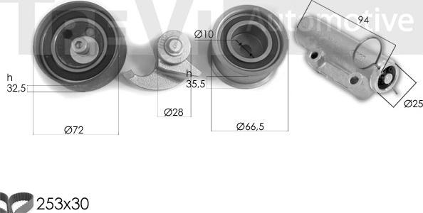 Trevi Automotive KD1463 - Kit de distribution cwaw.fr