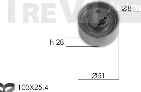 Trevi Automotive KD1414 - Kit de distribution cwaw.fr