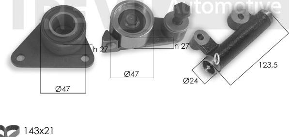 Trevi Automotive KD1416 - Kit de distribution cwaw.fr