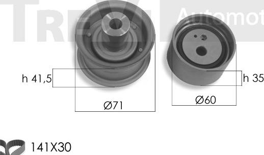 Trevi Automotive KD1420 - Kit de distribution cwaw.fr