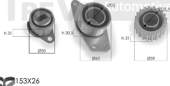 Trevi Automotive KD1095 - Kit de distribution cwaw.fr