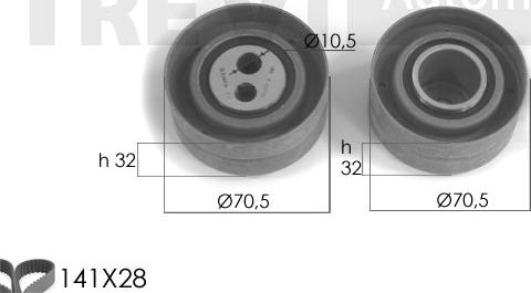 Trevi Automotive KD1052 - Kit de distribution cwaw.fr